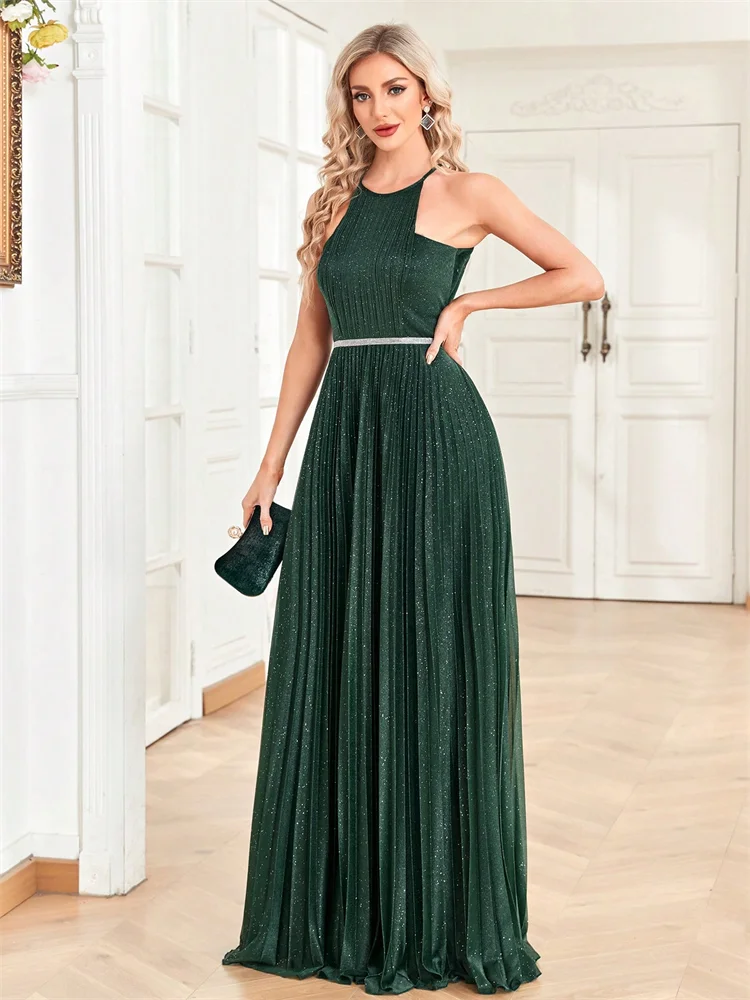 럭셔리 섹시 백리스 가운 우아한 여성 파티 나이트 정장 롱 이브닝 드레스 반짝이는 베스티도 로브 드 소와레