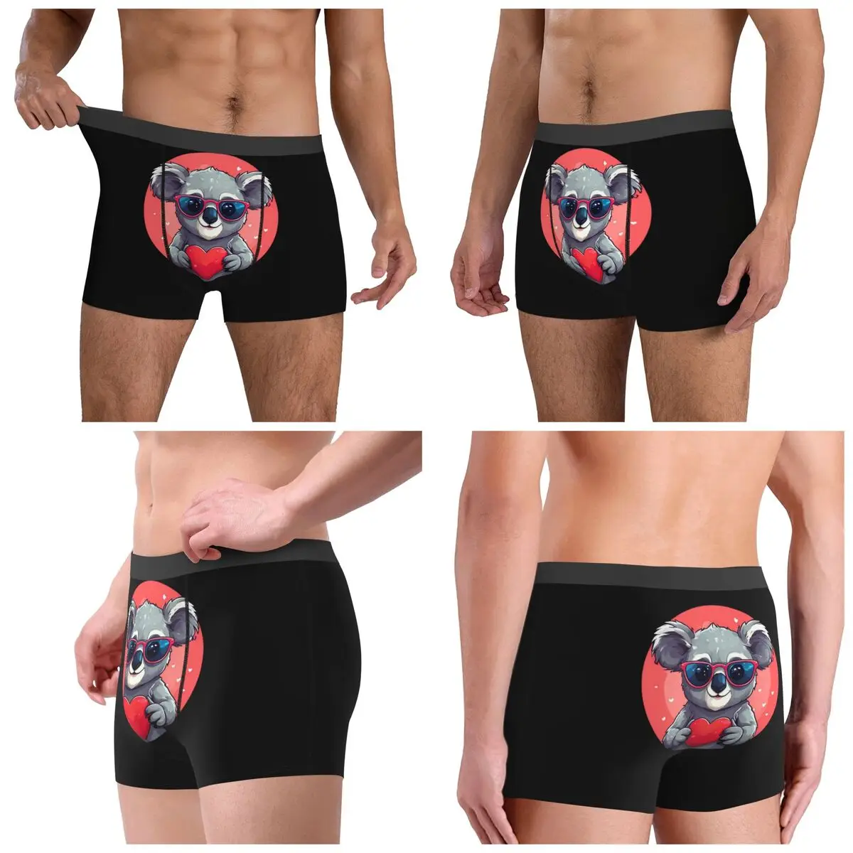 Boxer Underpants Shorts Koala With Sunglasses Panties Male Comfortable Underwear for Homme Man Boyfriend Gift