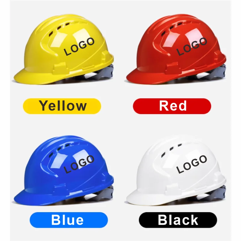 Worker Construction Site Safety Helmet Electrician Labor Protection Breathable Thickened Helmet Protective Cap Printed LOGO