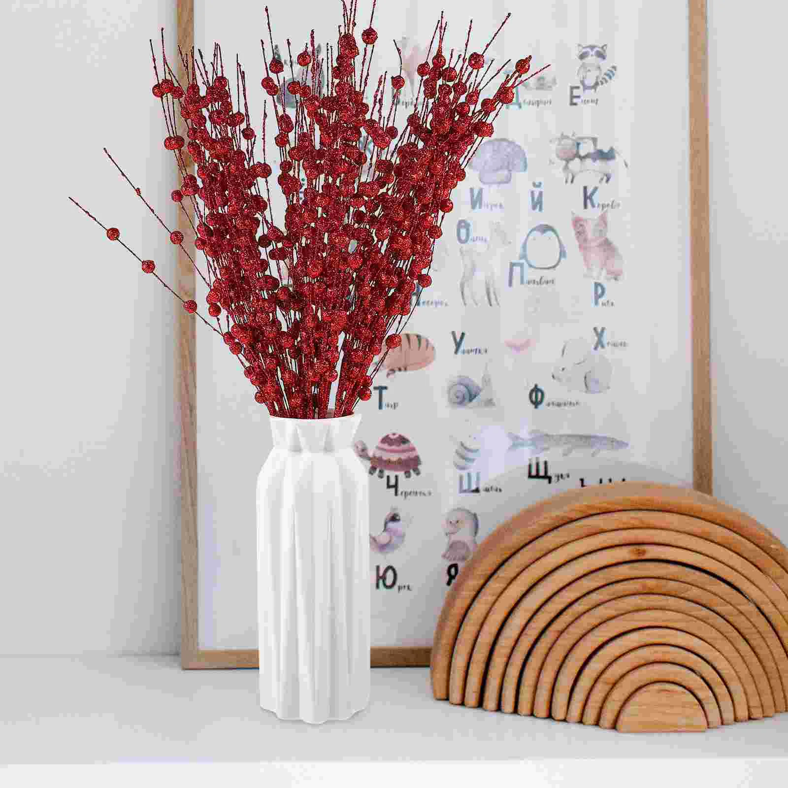 10 Pcs Christmas Picks Garland Simulation Berries Branches Artificial Xmas Berry Decorations Red Home Mall PartyChristmas