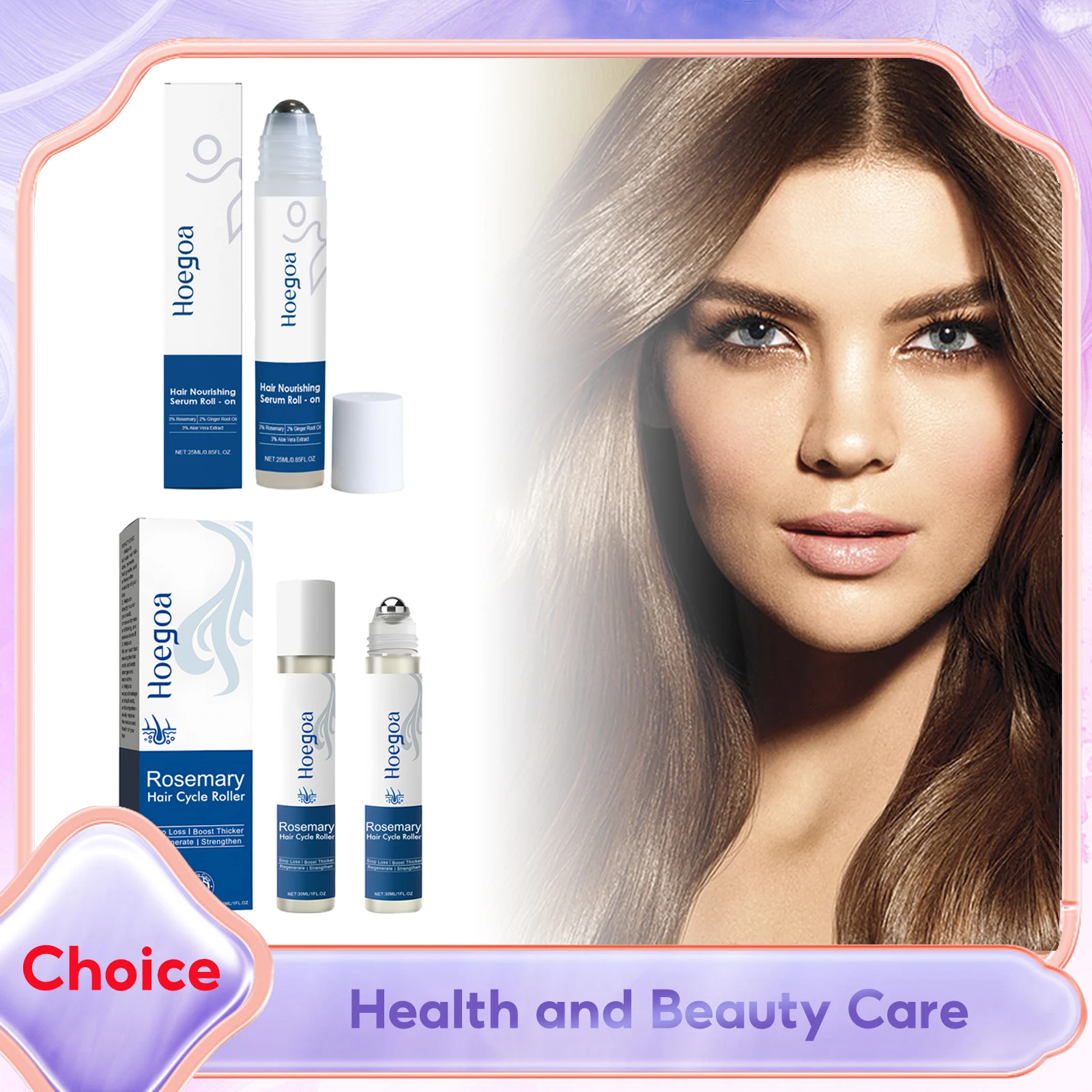 

Rosemary Hair Essential Oil Roll On Hair Growth Serum Repair Damaged Smoothing Treatment Scalp Anti-Dandruff Frizz Hair Care Oil