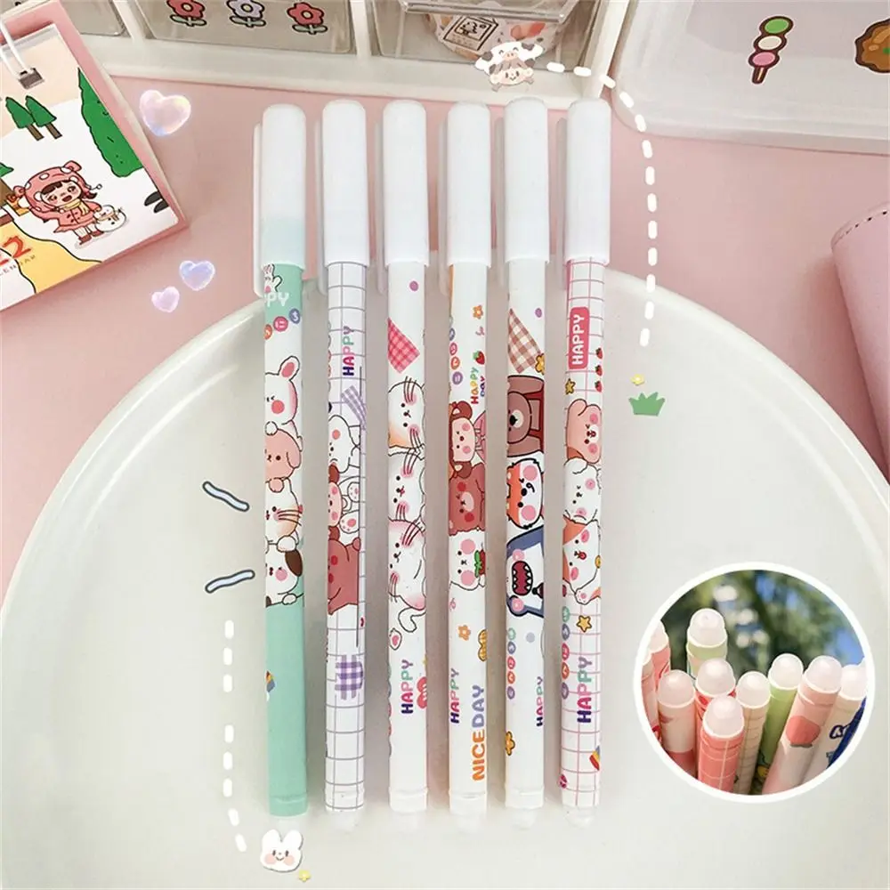 

Stationery Kawaii 0.5mm Press Pen Washable Handle Cartoons Student Pen Gel Pens Neutral Erasable Pen Erasable Pen