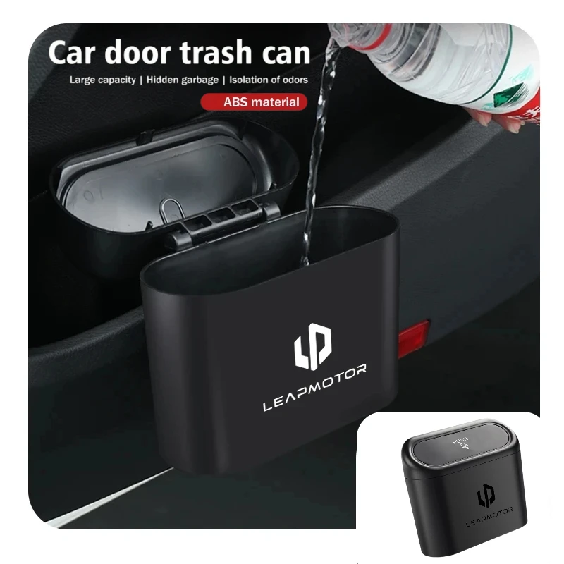 Car Door Trash Can Vehicle Trash Bin Car Interior Storage Container Odor Resistant For Leapmotor C10 T03 B10 C11 C16 Lafa5