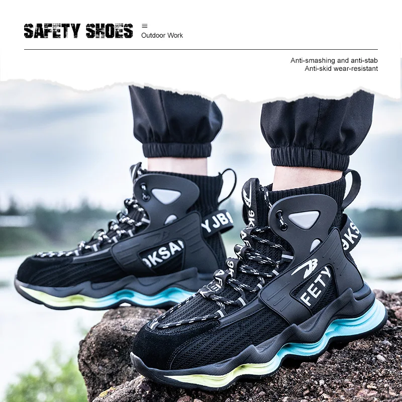 Safety Work Shoes With Steel Toe Men Woman Indestructible Safety Tennis For Men Anti-smash Construction Boots Iron Work Sneakers