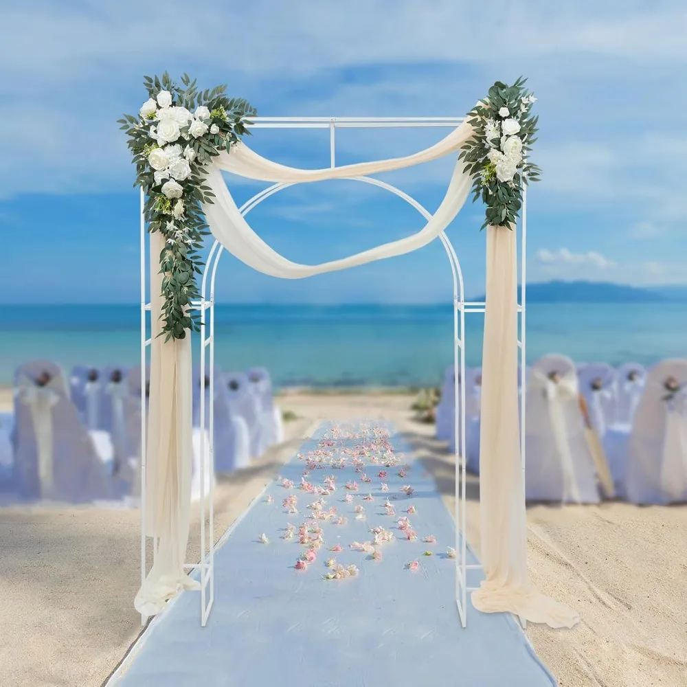 

Wedding Arch Backdrop Stand, White Square & Arch Wedding Arches for Ceremony Square Metal Balloon Arch Stand Garden Arbor