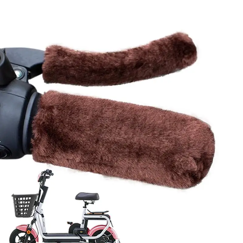 Brake Grips Cozy Soft Plush Handlebar Cover Thickened Non-slip Hand Protector Cycling Accessories For Long Rides Electric