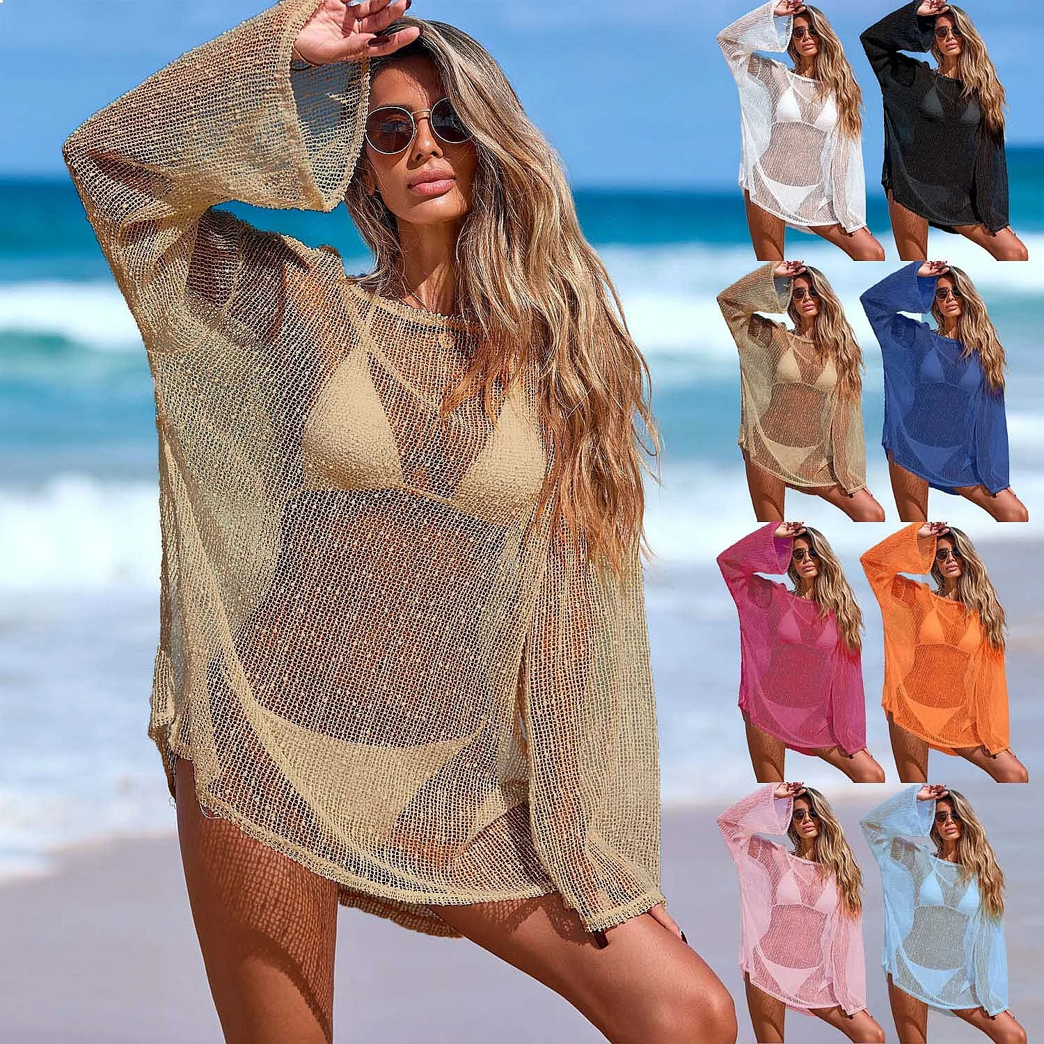 

Sheer Sparkle Lace Snowflake Beach Dress Cover Up One Shoulder Bikini Cover Ups Swimwear