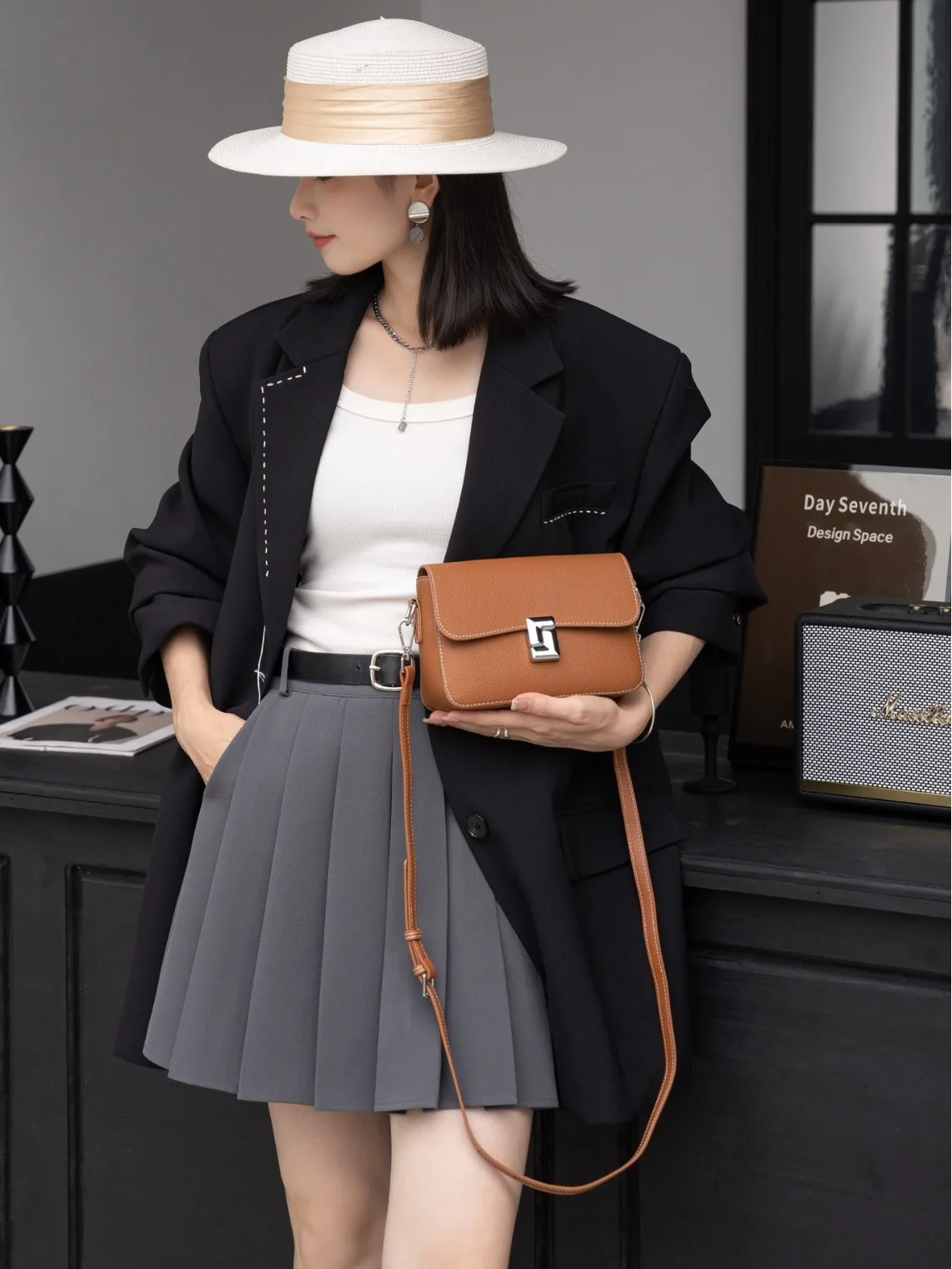 Women's Square Underarm Bag Genuine Leather,Ladies' 2024 New High-quality Commuting Handbag Casual Crossbody Small Shoulder  Bag