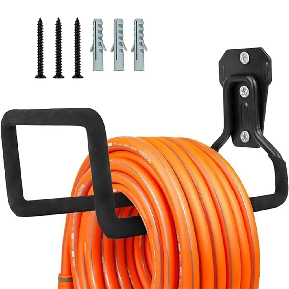 

Heavy Duty Garden Hose Holder Iron Rust-proof Metal Garage Wall Hooks Anti-Slip 3 Holes Water Hose Storage Rack