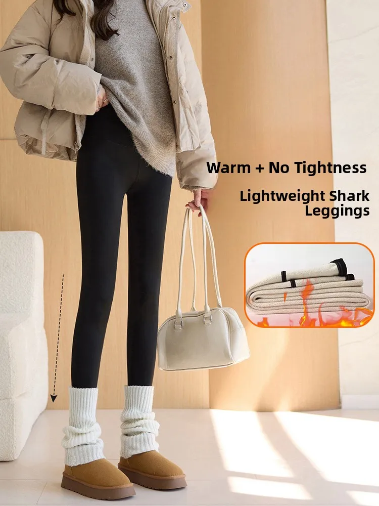 

Thiened Yoga Pants High Waist Slimming Warm arkskin Winter New Sle Elastic Comfortable Ladies' Base Layer Trousers