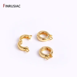 18K Gold Plated Brass Round Pendant Bail For DIY Jewelry Making, Brass Connector Fastener For Necklace Making Supplies