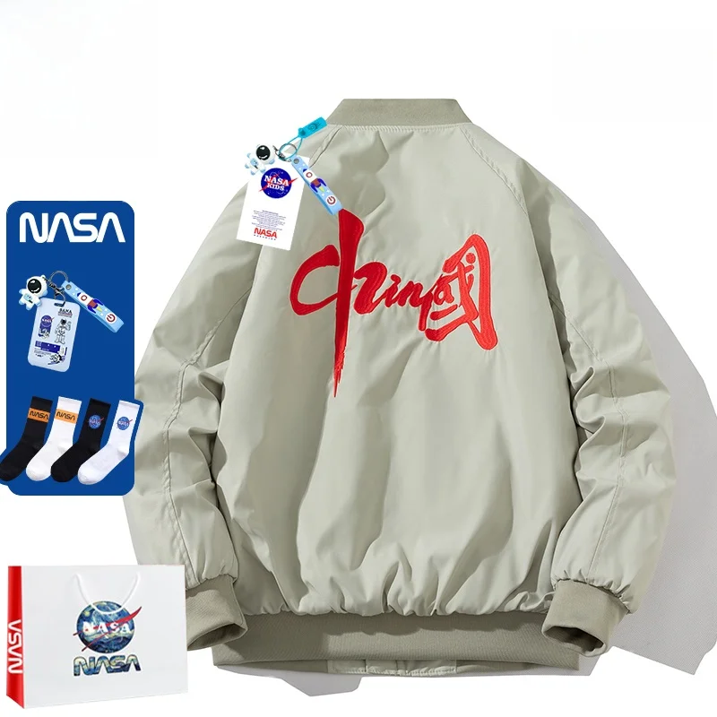 

Men's Baseball Jaet Thiened Casual Loose Cotton Jaet Autumn Winter Windproof Couple's Outerwear Zipper Closure Long Sve