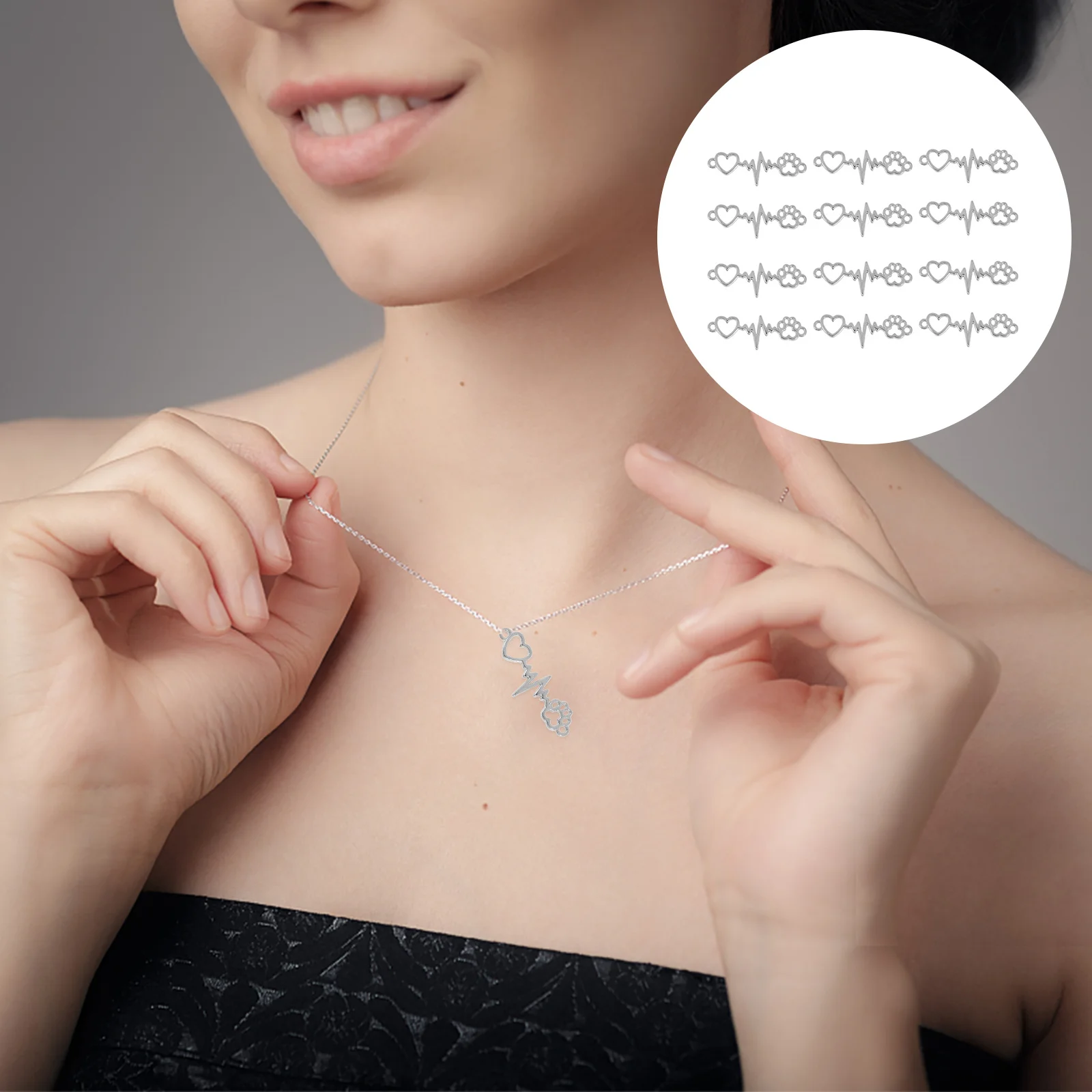 

100Pcs Heart Shape Hollow Pendant Charms for DIY Jewelry Making Necklace Bracelet Earring Accessories Heart Shape Pendant