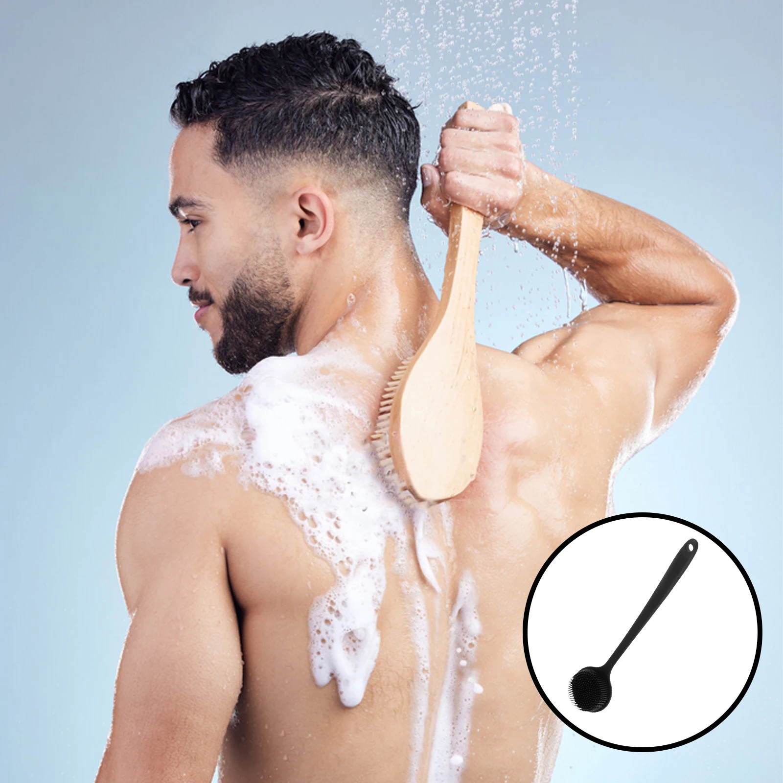

Dry Brush Bath Back Exfoliating Scraper Scrubber Shower Exfoliator Black Body Brushes Man