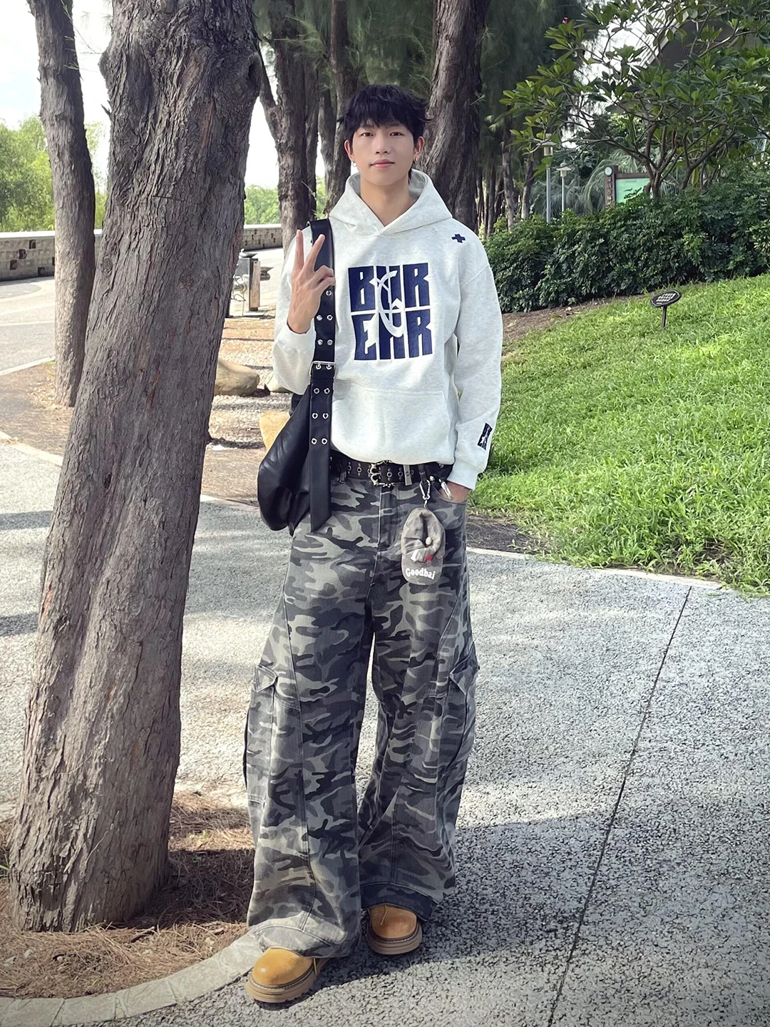 

Американские камуфляжные рабочие брюки унисекс для осени, широкие брюки с множеством карманов, драпированные брюки-кюлоты, прямые брюки