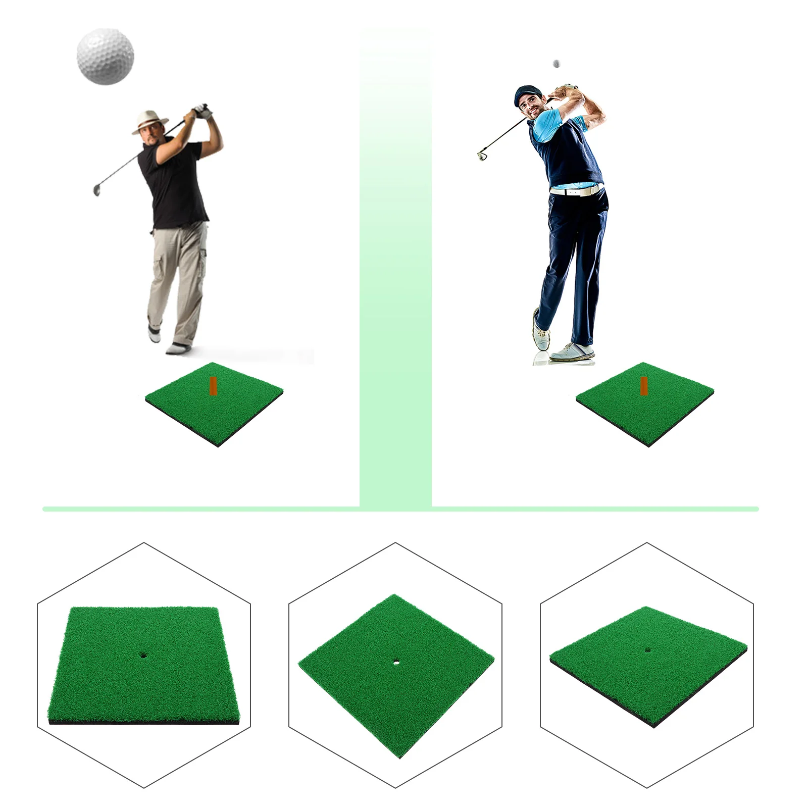

Golf Hitting Mat True-Turf Surface Portable Practice Pad For Driving Chipping Putting Indoor Outdoor Training Use