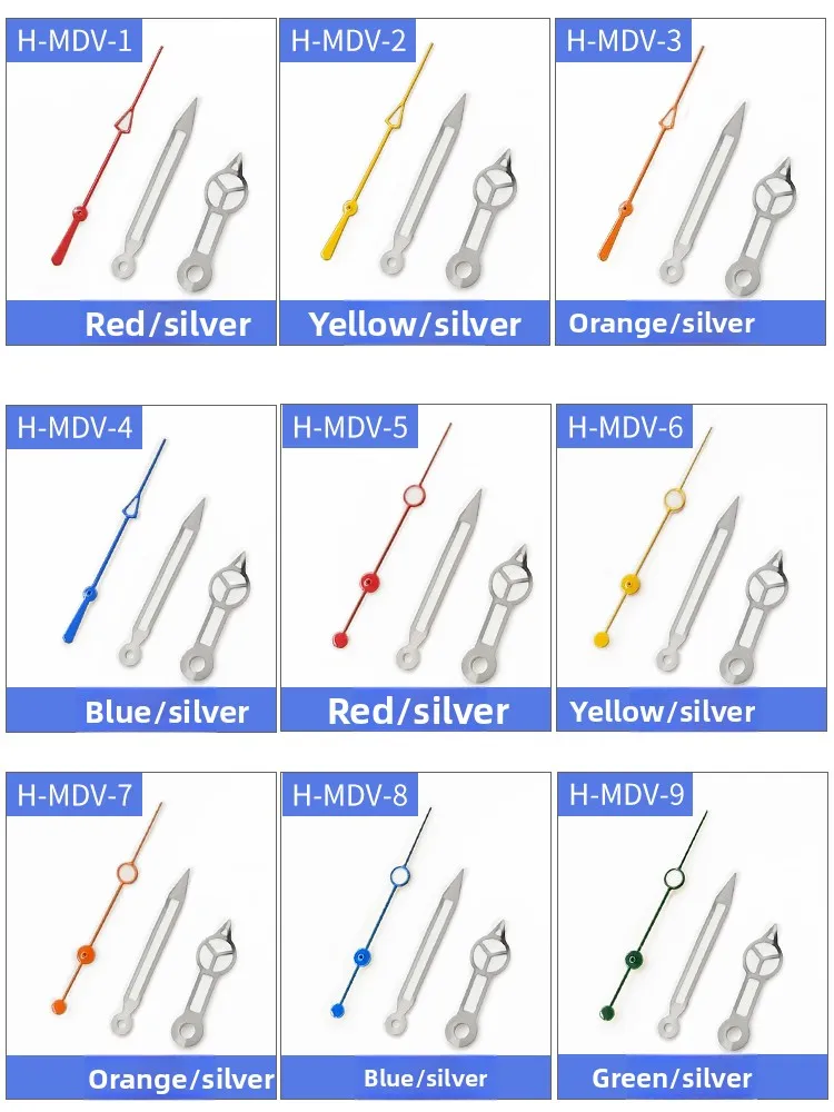 Puntero MDV106 para reloj Casio Marlin MDV-106, puntero luminoso verde, movimiento de reloj, hora, reloj modificado, esfera, minutos, segundero