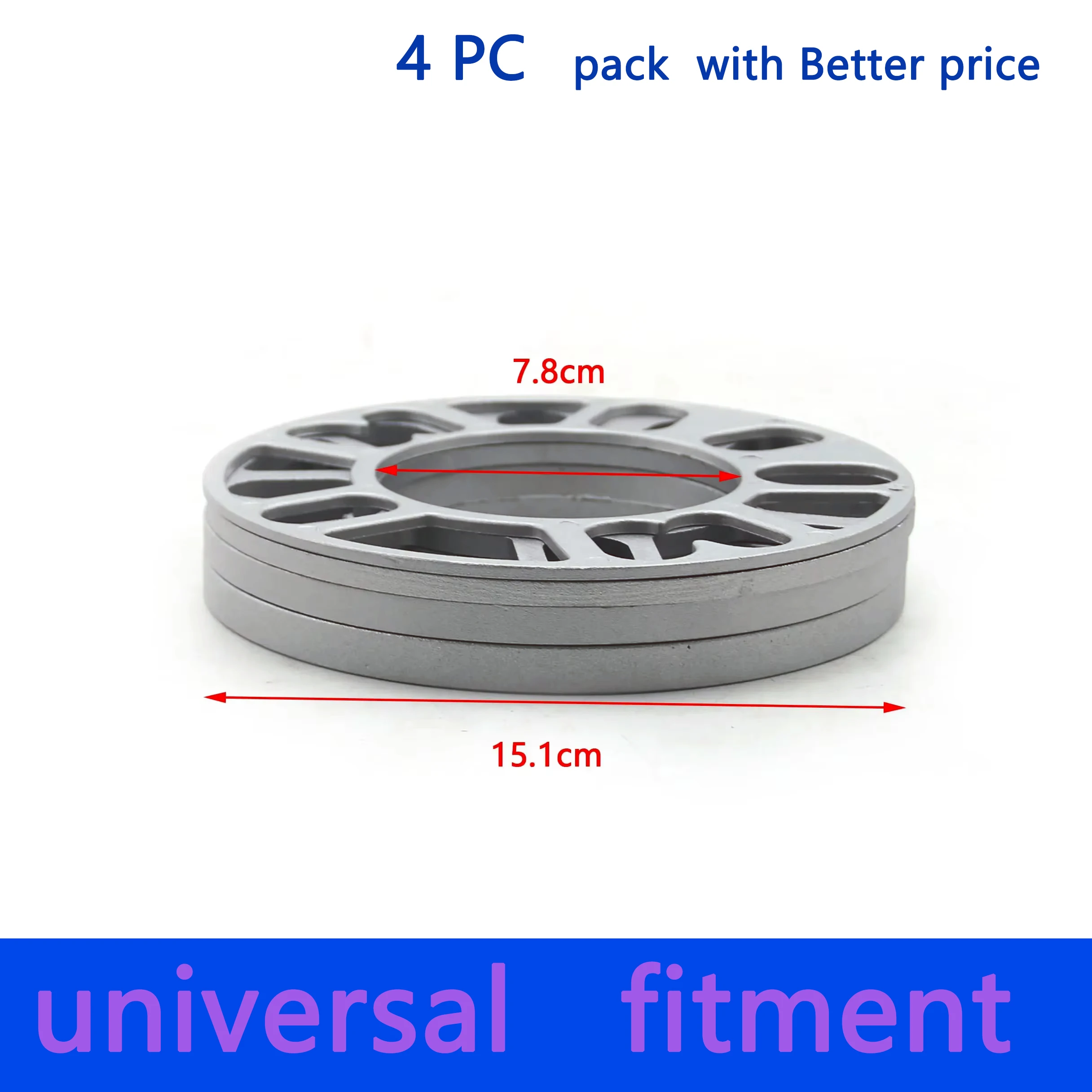 4 PC pack Aluminum Universal Car Wheel Spacer Shims Plate 3mm 5mm 8mm 10mm Fit 4x100 4x114.3 5x100 5x108 5x114.3 5x120