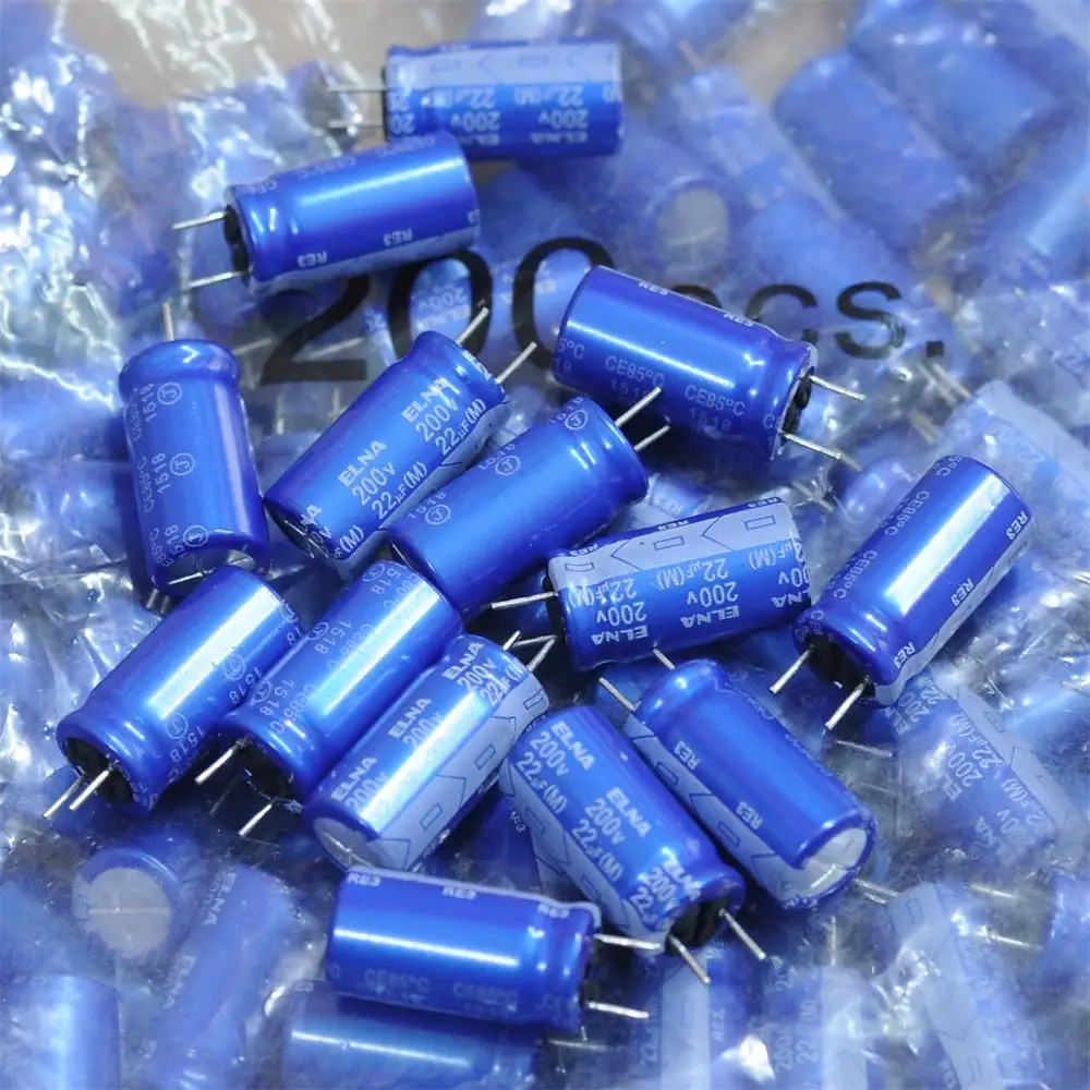 50PCS Japan ELNA 200V 22UF RE3 10x20mm audio fever electrolytic capacitor blue robe 85 ° FREE SHIPPING