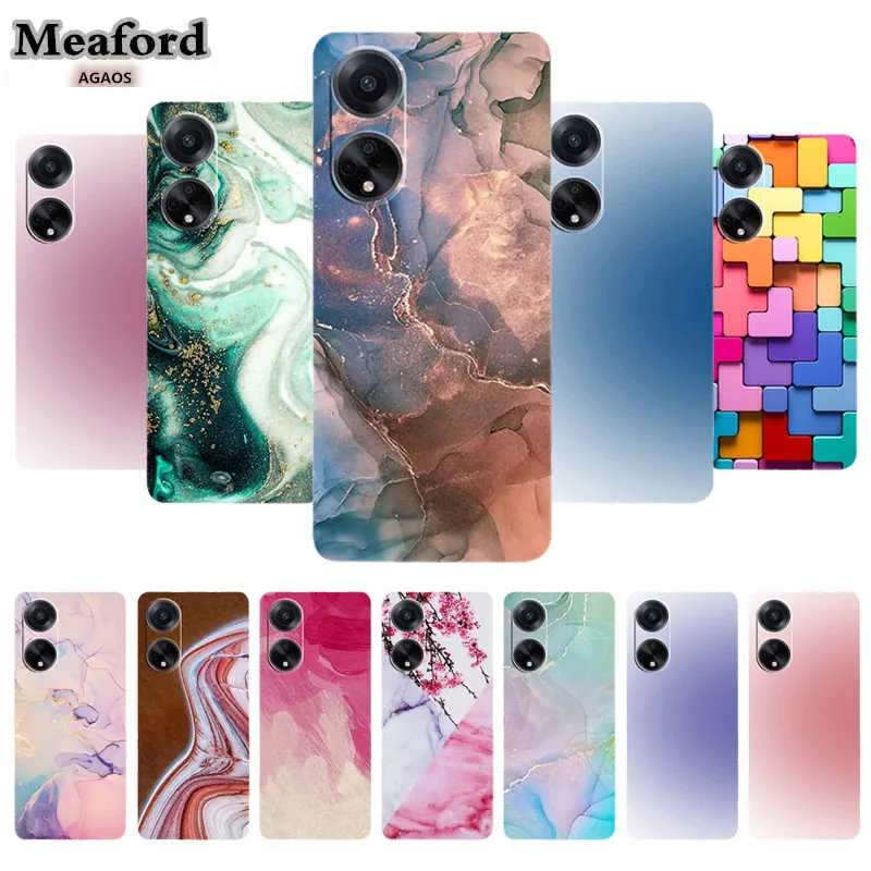 For Oppo A78 Oppo A18 Case TPU Clear Soft Shell Silicone Print Phone Case For OppoA38 A58 Cover Coque A58X A98 5G Funda