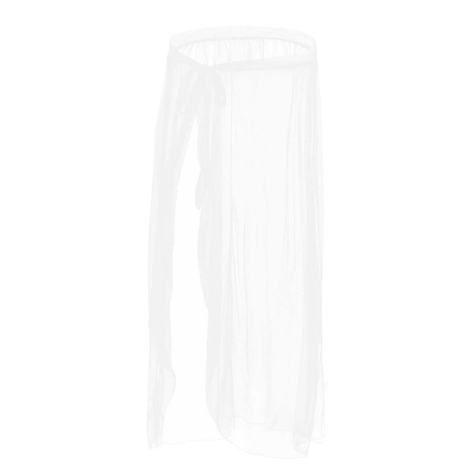 CLEVER-MENMODE Sexy Mesh Sleep Bottoms Men Pajamas See Through Long Sleepwear  Side Spilt Nightdress Transparent Culottes