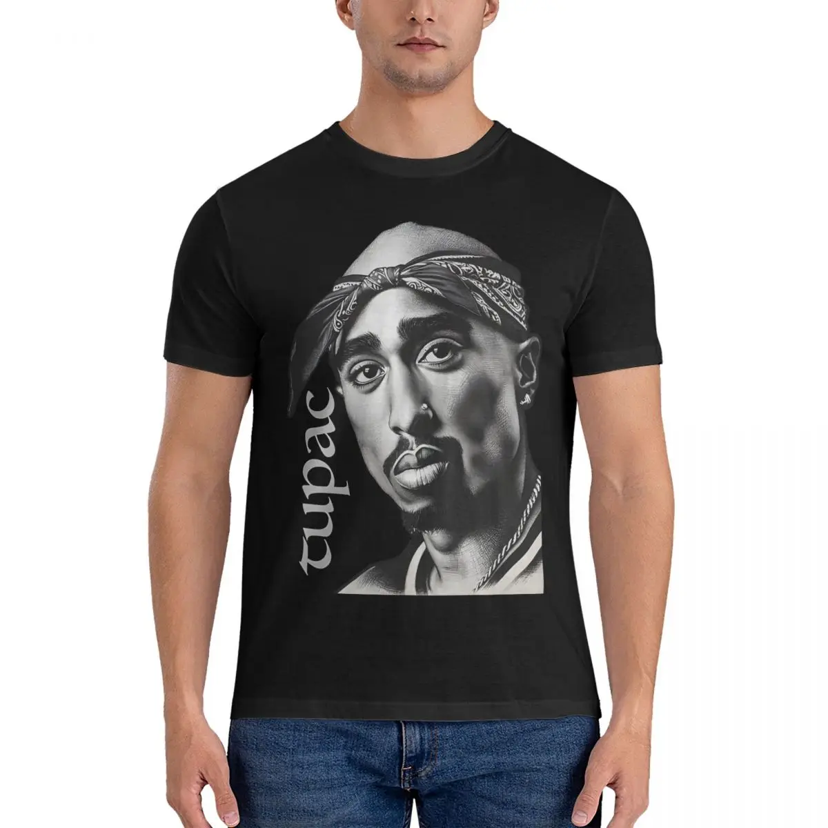 Vintage All Eyez On Me -Outlaw T-Shirts Men Round Collar 100% Cotton T Shirts Tupac Amaru Shakur Short Sleeve Tees Summer Tops