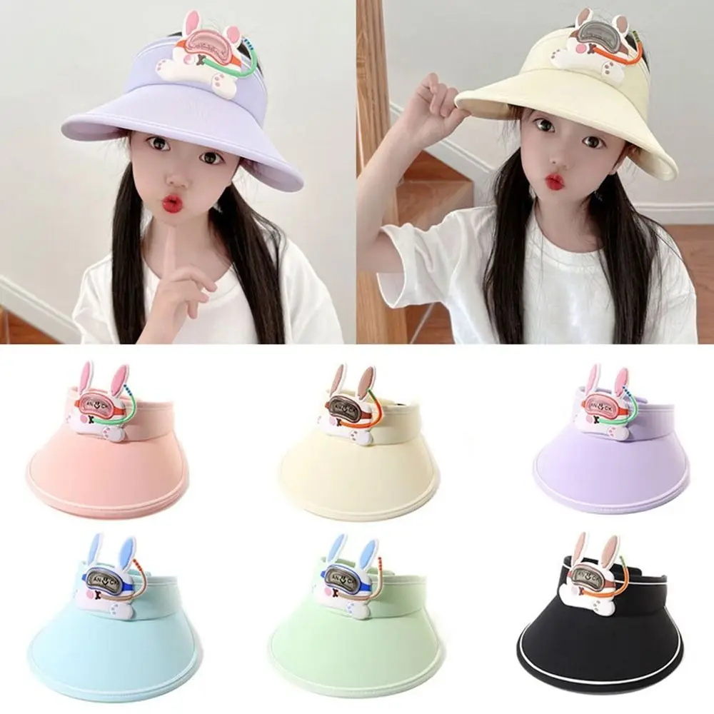 

New UV Protection Kids Sun Hats Rabbit Ears Wide-brimmed Sun Visor Hat Fashion Cartoon Sunscreen Hat Travel