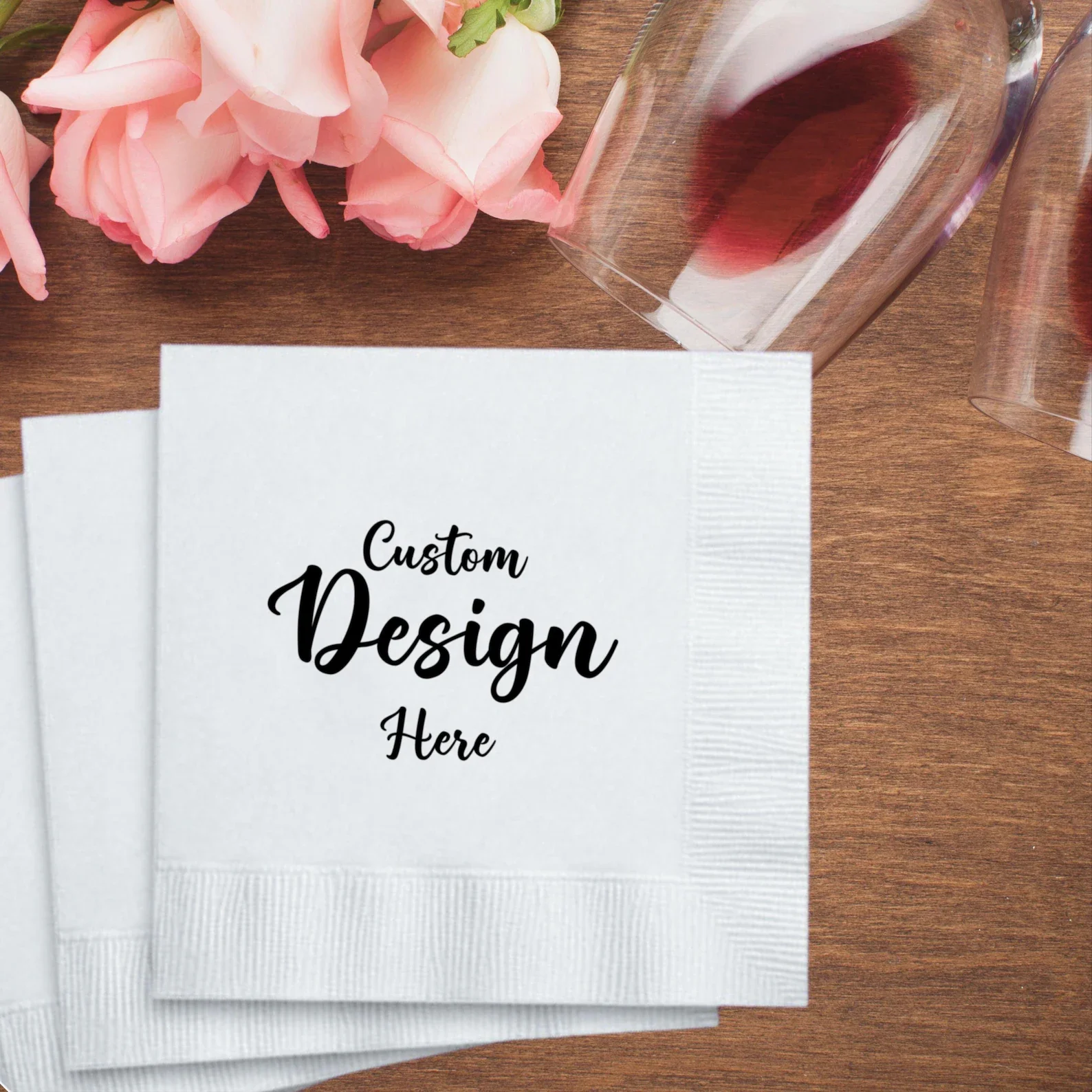 50pcs Custom Napkins Personalized Napkins Wedding, Custom Cocktail party Paper printed tableware initials logo bar Monogram wedd