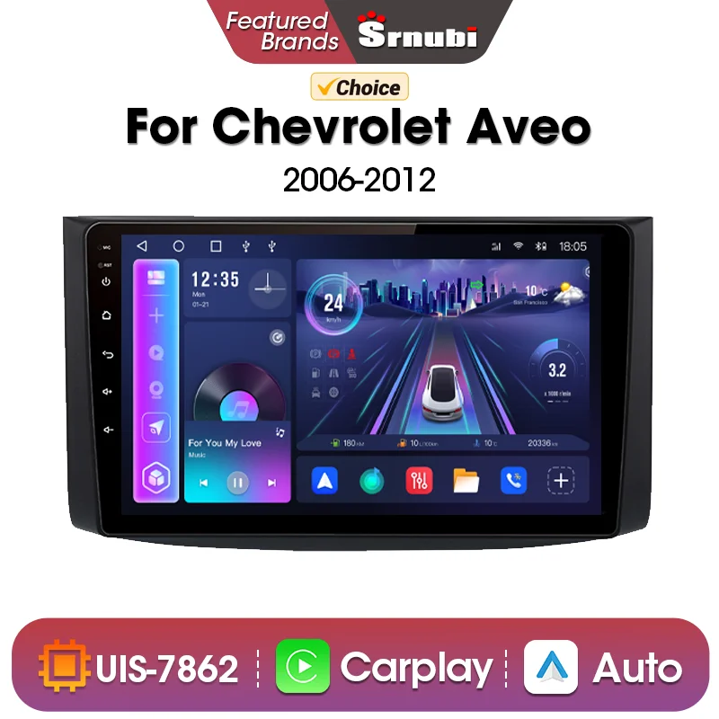 

Srnubi Android 12 Car Radio for Chevrolet Aveo T250 2006 - 2012 Nexia1 2020 - 2022 Multimedia Player 2Din GPS Carplay Stereo