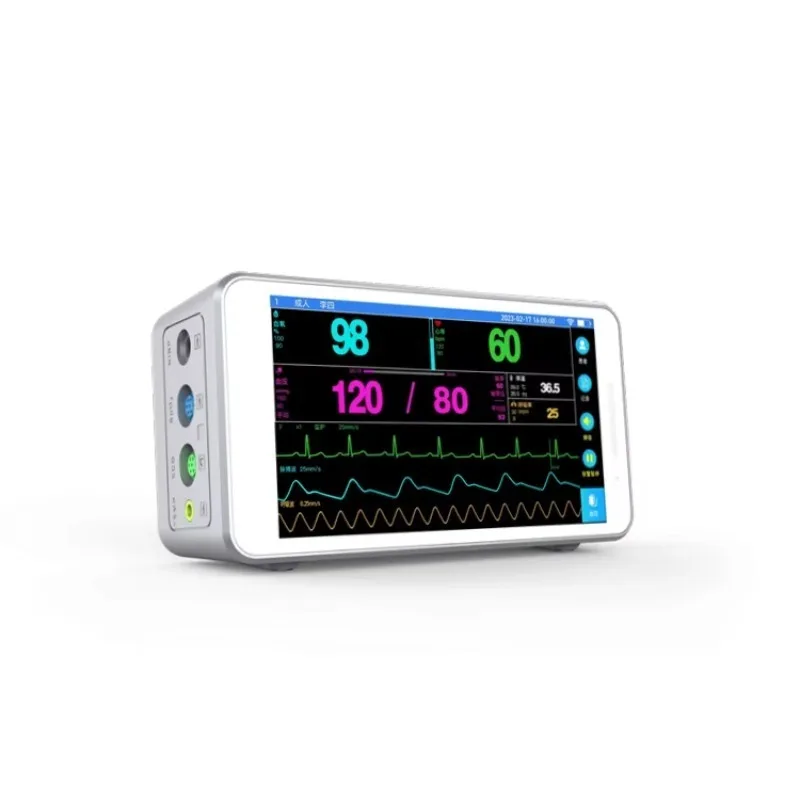 Touch Screen Multi-Parameter Monitoring Veterinary Patient Monitor ECG Machine ISO13485 Certification Built-in Battery