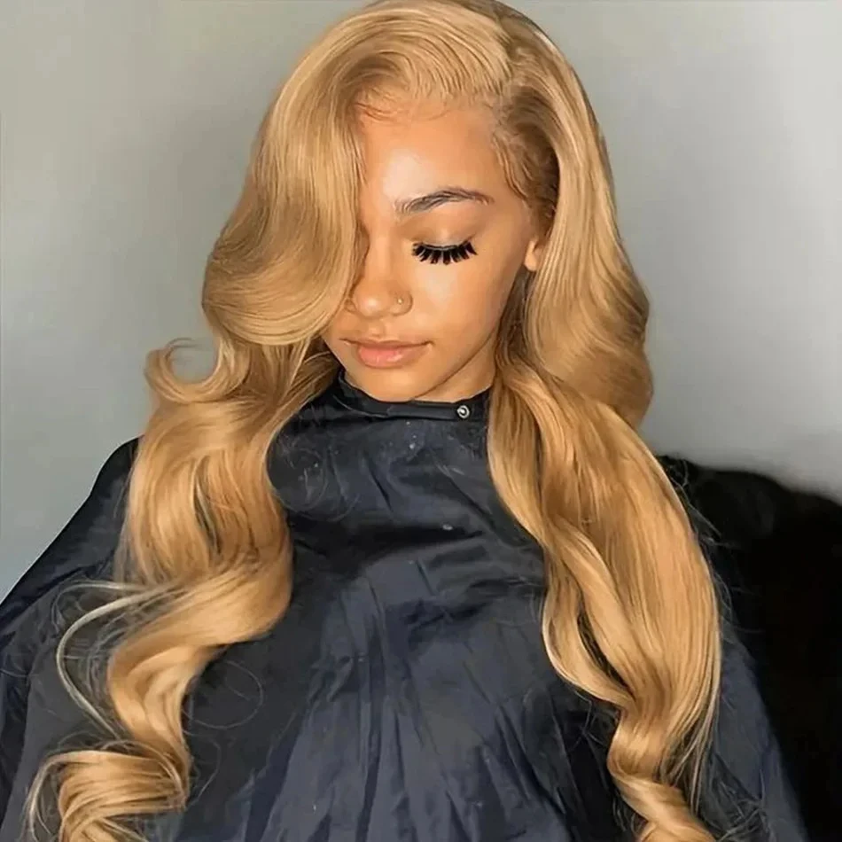 Nneka 200% Density Body Wave Lace Front Wig 13x6 13x4 Lace Frontal Loose Body Wave Honey Blonde Wig Human Hair Colored For Women