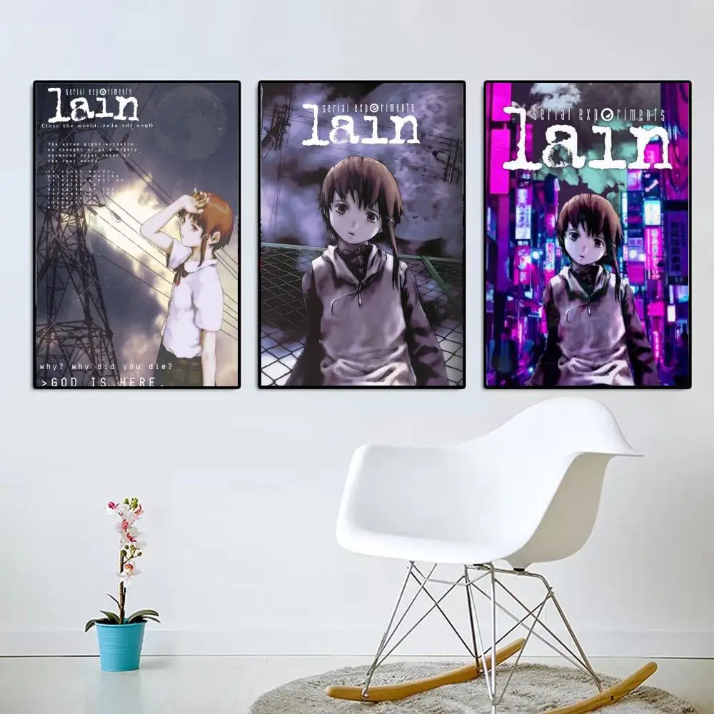 Anime S-Serial Experiments Lain Poster Poster Aesthetic Wall Art Canvas Trendy Bedroom Room Home Cafe  Decor