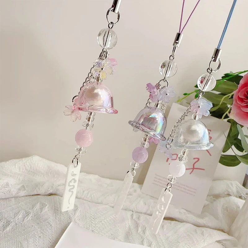 العصرية قنديل البحر زهرة الهاتف سحر قلادة لطيف الحبل المحمول حزام الحلو مفتاح سلسلة للنساء الفتيات كوريا الأزياء والمجوهرات #4