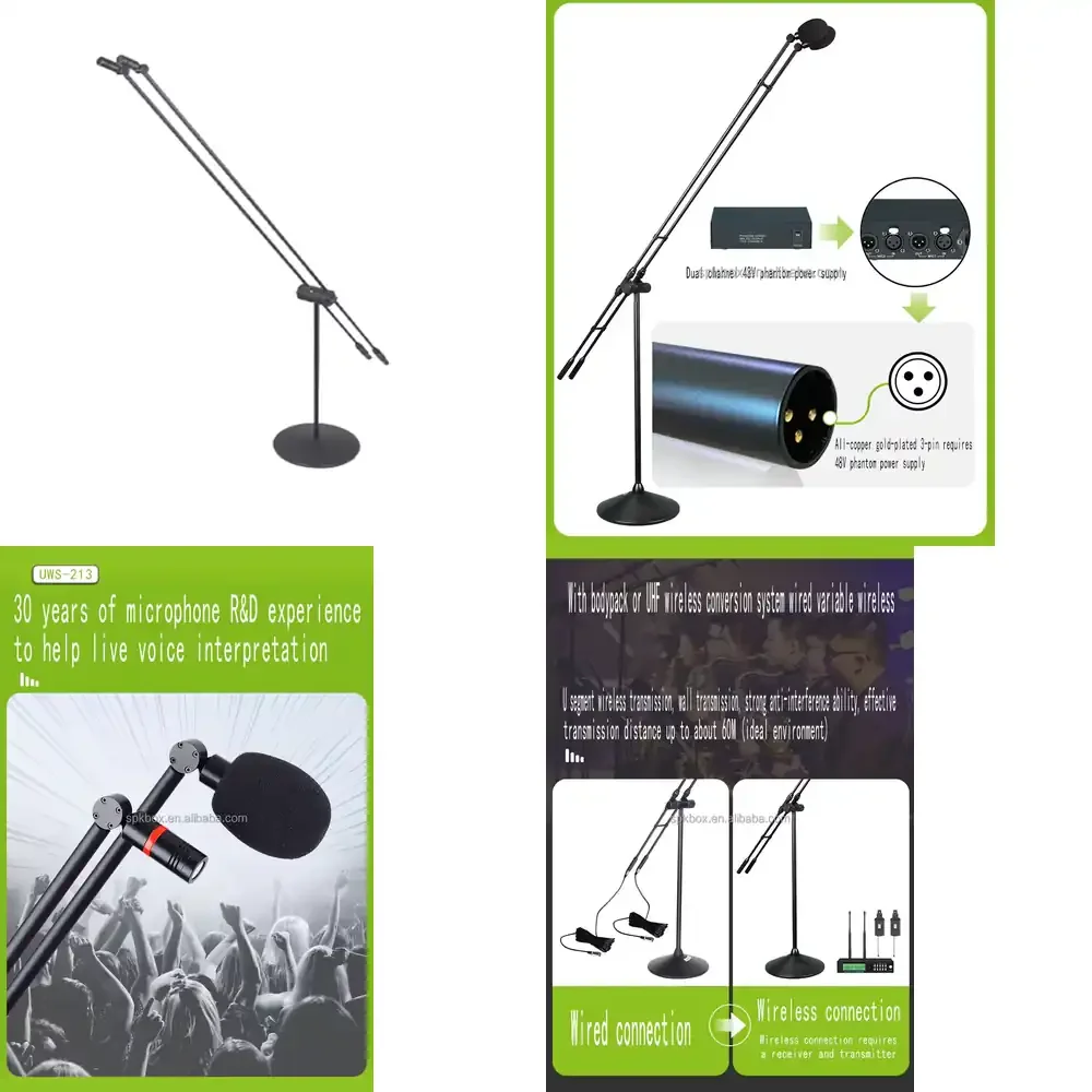 

Professional Audio Heavy-duty Steel Vertical Adjustable Microphone Adapter Microphone Bracket Stand Microphone
