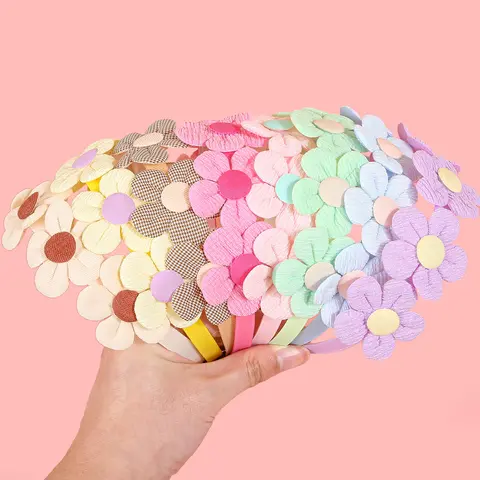 1/4pcs Flower Headbands for Girls Kids Girls Plastic Teeth Hairbands Cute Flower Headband Children Hair Aceessories