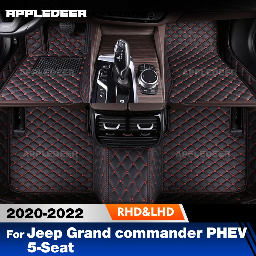 

Для Jeep Grand Commander PHEV 5-Seat 2020 2021 2022 автомобильные коврики на заказ, подушечки для ног, автомобильный ковер, аксессуары для интерьера