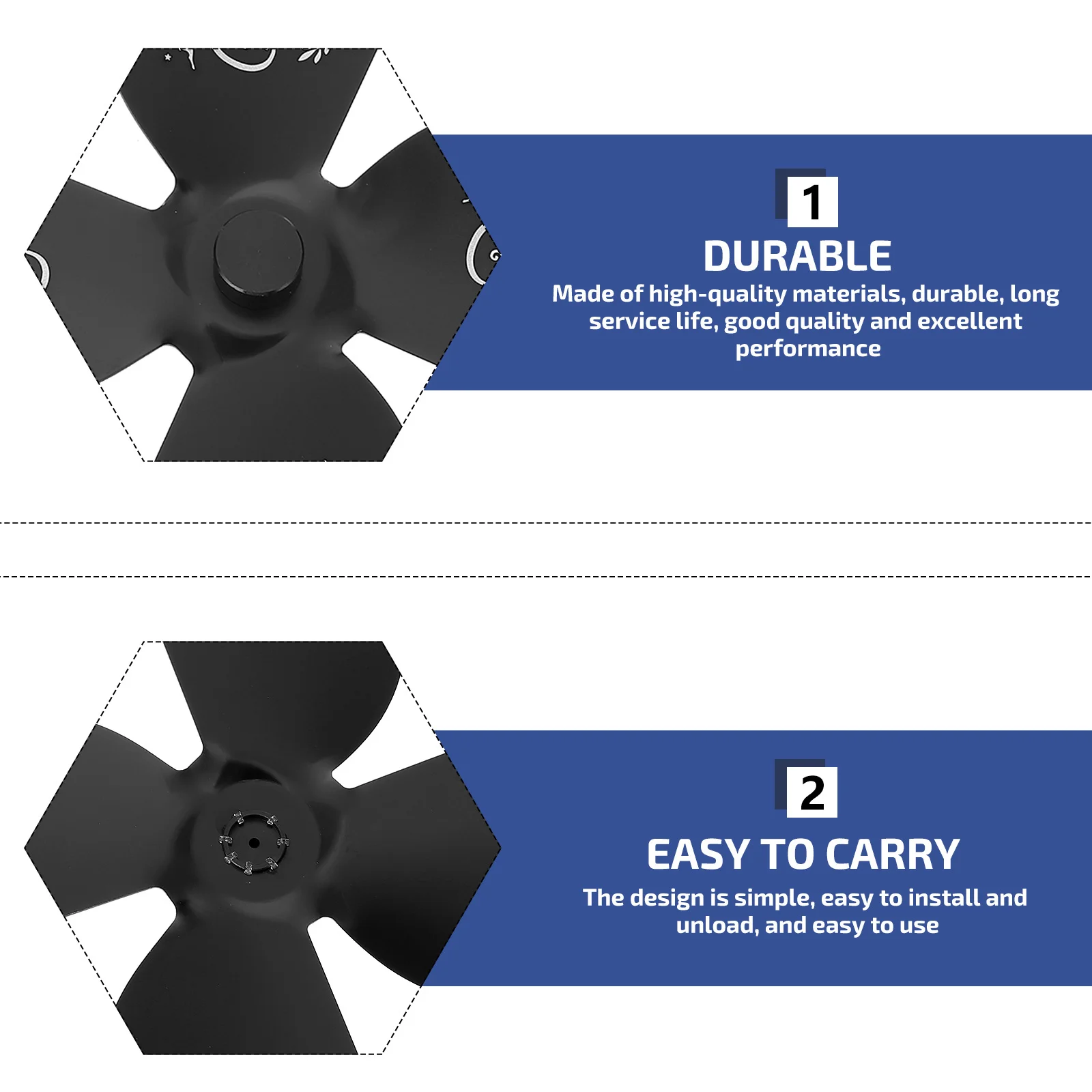 

1Set Heavy Duty Fan Blades Heat Powered Aluminum Alloy Fan Accessories for Efficient Quiet Air Circulation in Fireplace Systems
