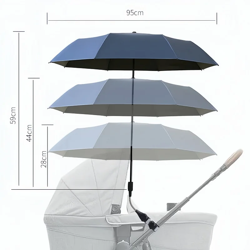 Universal Baby Stroller Umbrella Adjustable Pram Shade Umbrella Uv Sunshade For Stroller Accessories Foldable Parasol for Travel