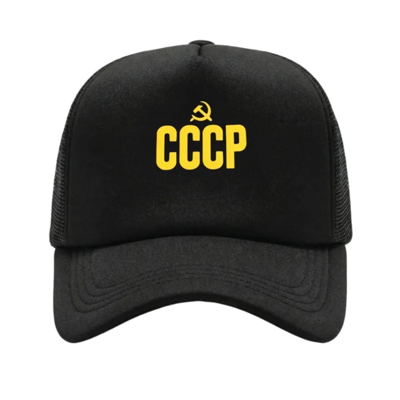 RUSSIAN CCCP Printed Adjustable Baseball Cap Classic Snapback Dad Hat Breathable Mesh Hat Golf Fishing Outdoor Sun Cap