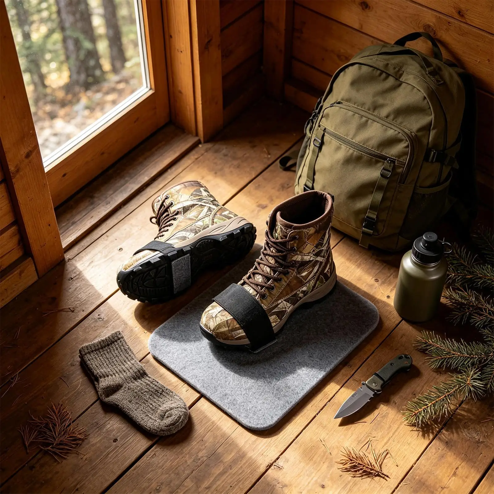 Boot Scent Pads Felt Long-Lasting Thick Reusable Absorbent Bait 8-Piece Deer Hunting Shoe Scent Pad For Adults Men Women Outdoor