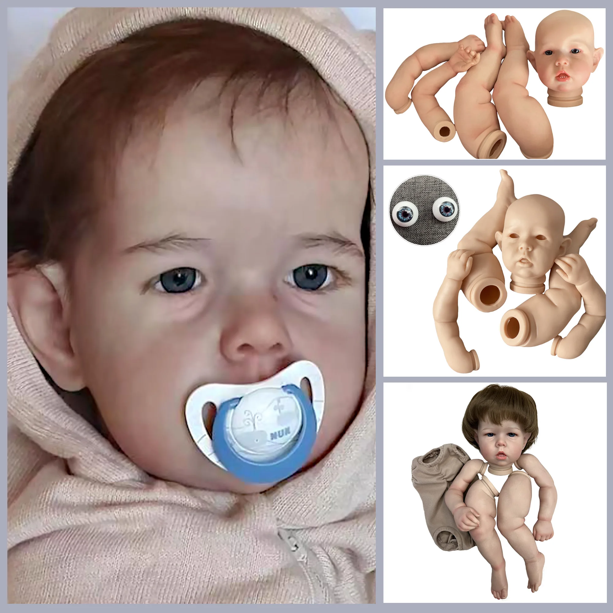 

Reborn Doll Kit Liam 20 Inch & 27 Inch Handmade Lifelike Painted/Unpainted Soft Vinyl Bebe Reborn Kit With Teeth Kit Bebé Reborn