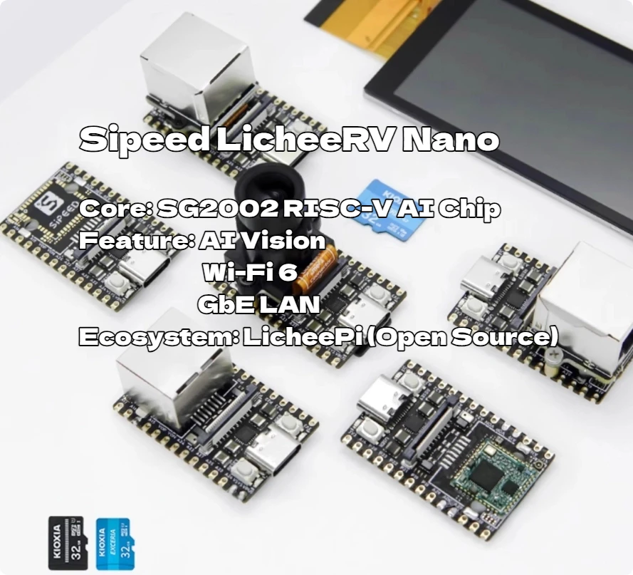 LicheeRV Nano RISC-V Linux SBC | 1TOPS NPU | WiFi6 & Ethernet | MIPI Display/Camera | Breadboard Compatible