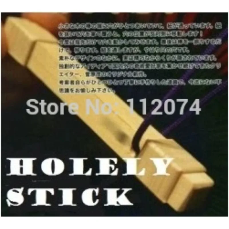 Holely Stick - Hole Moves On The Wooden Stick Magic Tricks For Magician Stage Illusion Props Mentalism Funny