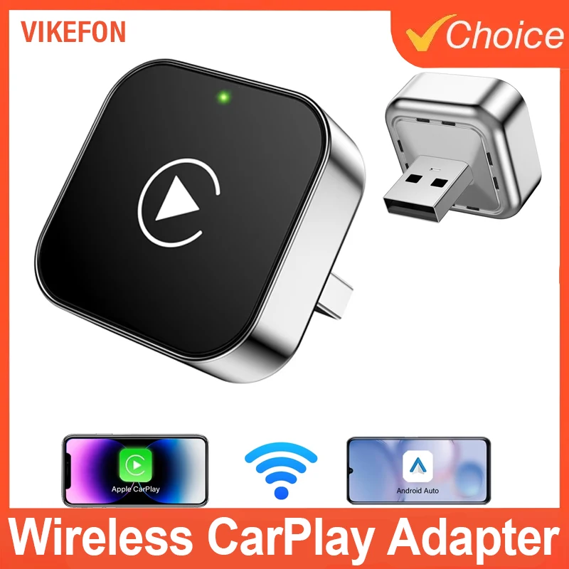 Plug & Play USB Dongle MiNi Universal Wireless CarPlay & Android Auto Adapter For VW, Toyota, Nissan, Honda, Ford, Benz & More
