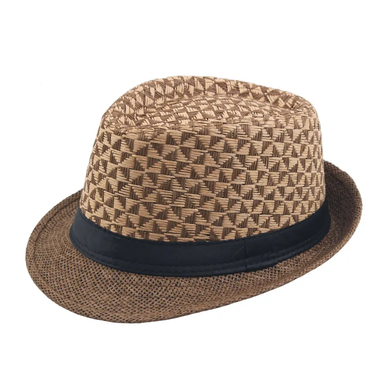 Men\'s Fedoras Summer Straw Hats Straw Paper Woven Top Hats Outdoor Sun hats Selling Curly Jazz Hats Panama Cap