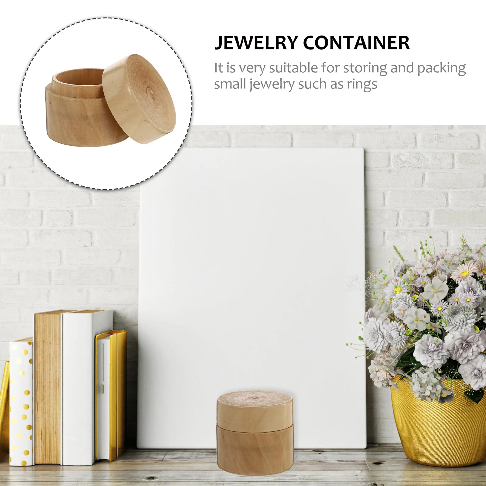 

1Pcs Wooden Jewelry Box Ring Storage Holder for Women Chic Ring Box for Wedding Anniversary Birthday Gift Decoration