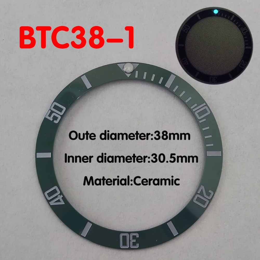 حافة سيراميك للساعة الرجالية ، إكسسوارات بديلة ، وجه الساعة ، 38 ، 40 ، مختلفة
