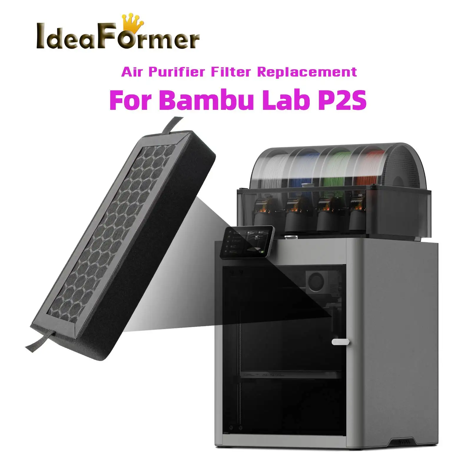 Activated Carbon Air Filter For Bambu Lab P2S HEPA Activated Carbon Combo Air Filter For P2S Replacement 3D Printers Parts
