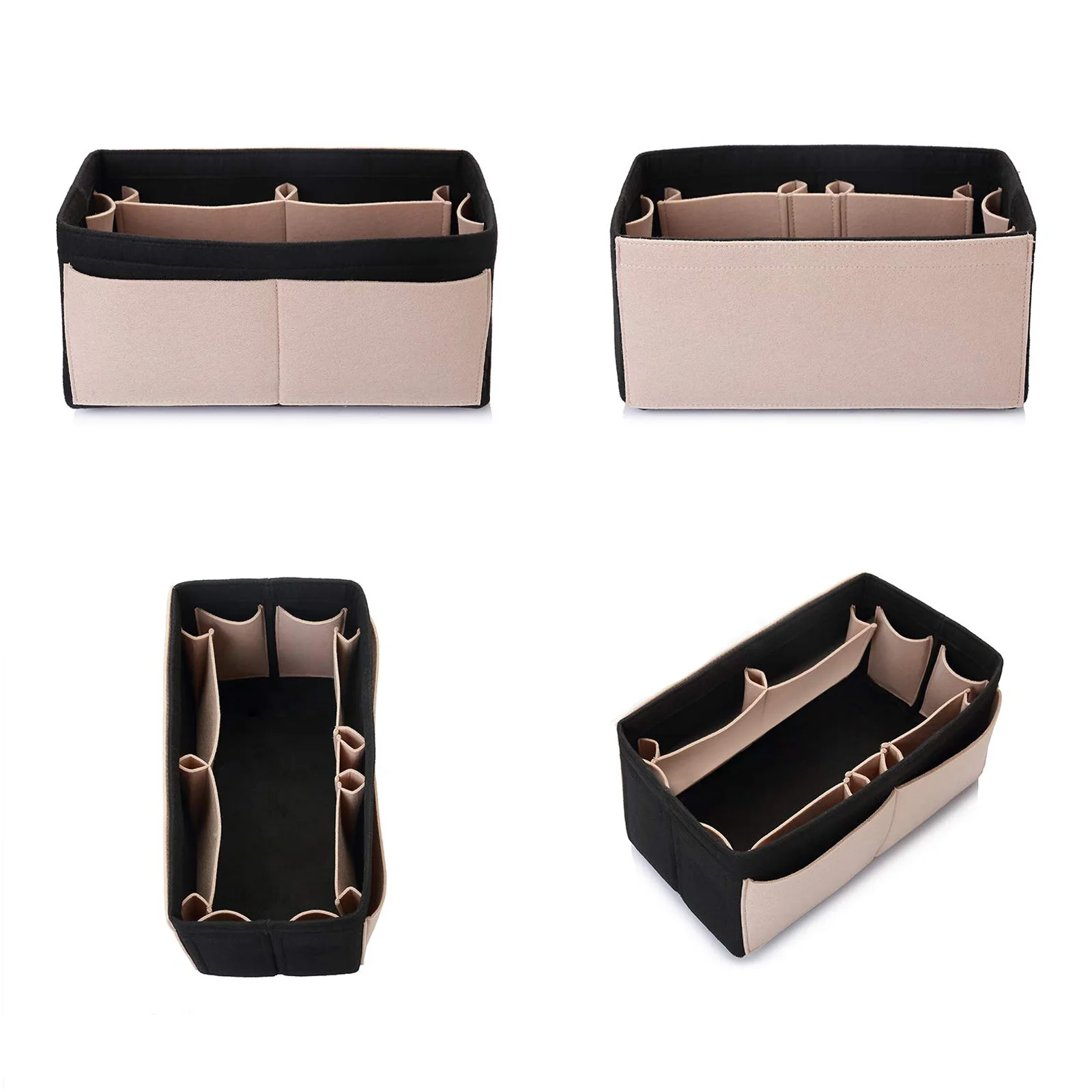 Felt Bag Organizer with Zipper, Multi-Pocket Handbag Divider Inside Purse Insert, Compatible with Longchamp, Speedy