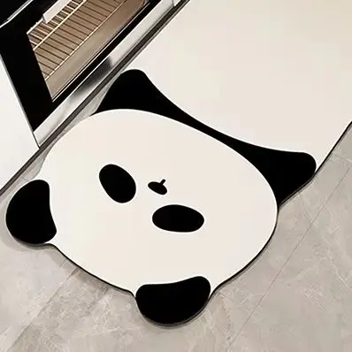 Cute Cartoon L-Shape Absorbent Kitchen Floor Mat Mat Long Diatomite Kitchen Rug Soft Washable Carpets Bathroom Entrance Doormat